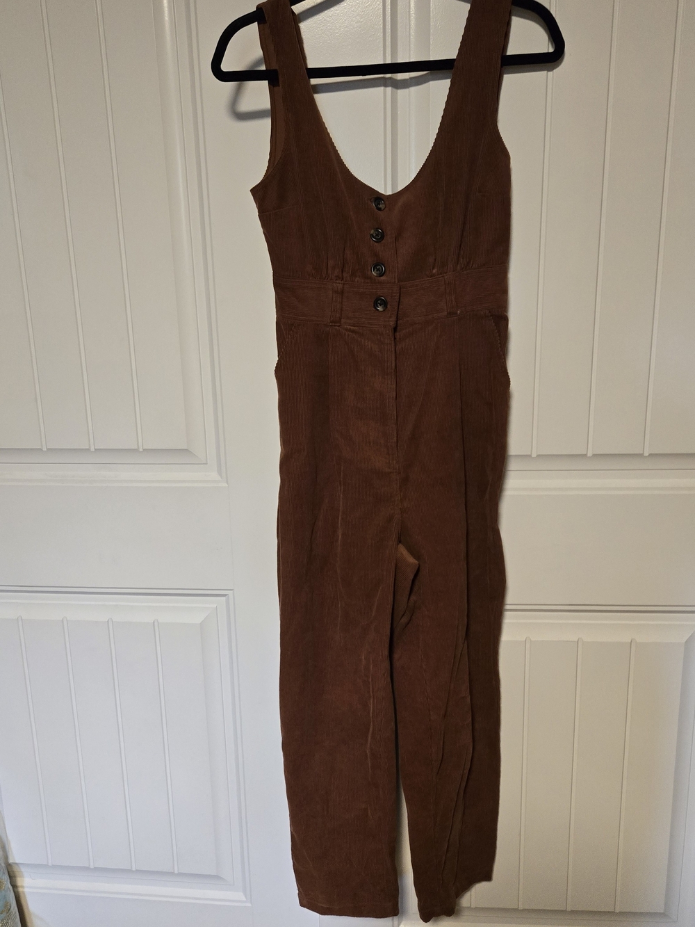Urban Outfitters Brown Corduroy Button-Front Jumpsuit